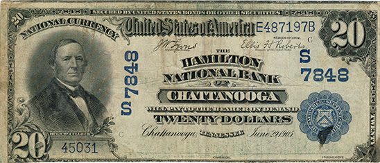 $20 Hamilton NB Chattanooga Ch7848 1902 DB